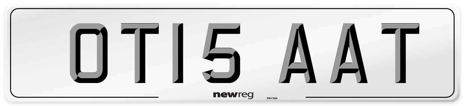 OT15 AAT Number Plate from New Reg